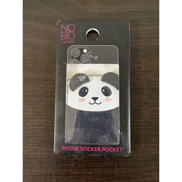 10 For $5 NWT No Boundaries Phone Sticker Pocket Panda Holds ID Cards - Picture 1 of 2